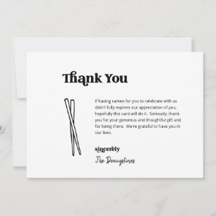 Graciosa tarjeta de agradecimiento para el Boda de