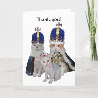 Graciosa tarjeta de agradecimiento para gatos