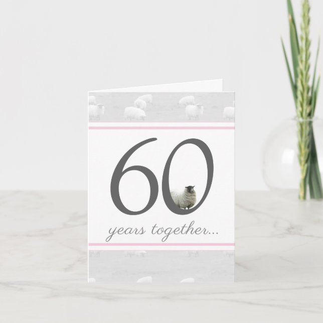 Graciosa tarjeta de aniversario 60 de marido/mujer (Anverso)