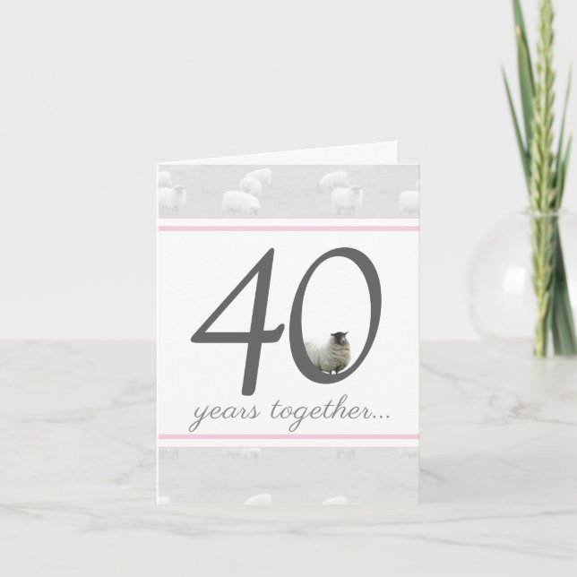 Graciosa tarjeta de aniversario de 40 rubíes para  (Anverso)