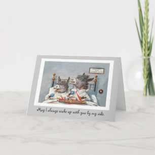 Graciosa tarjeta de aniversario de animales de épo