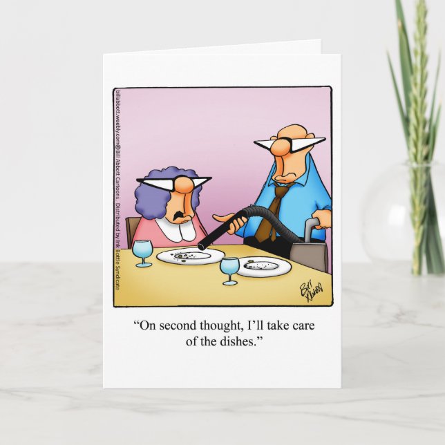 Graciosa tarjeta de aniversario de Boda para él (Anverso)