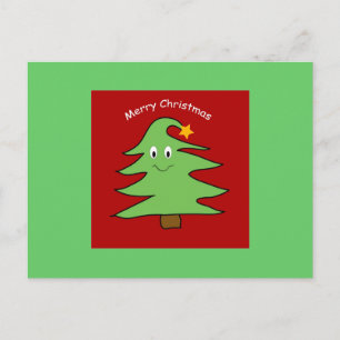 Graciosa tarjeta de árbol de Navidad