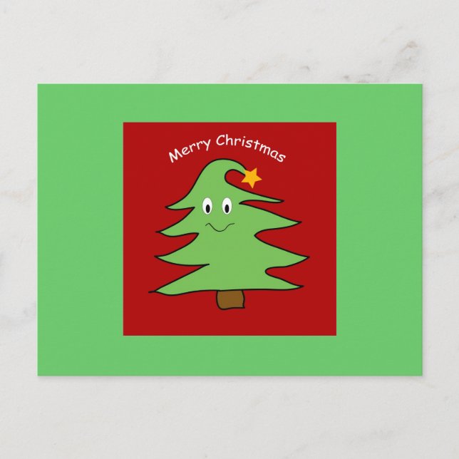 Graciosa tarjeta de árbol de Navidad (Anverso)