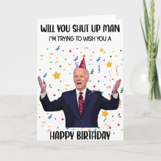 Graciosa tarjeta de bienvenida de cumpleaños Biden