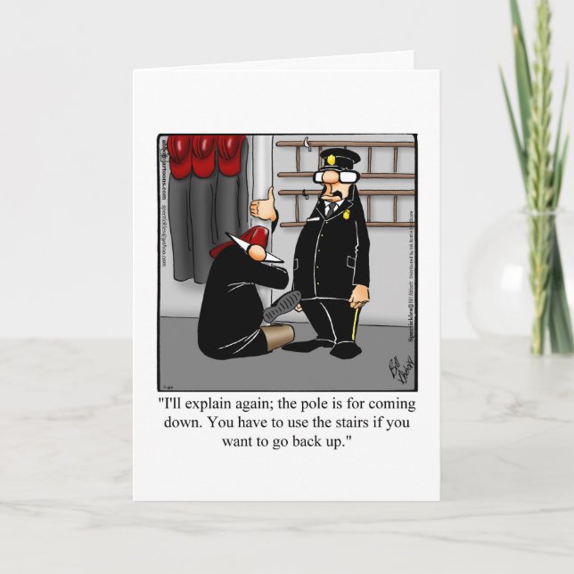 Graciosa tarjeta de bienvenida Humor de Firemen (Anverso)