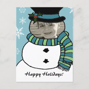 Graciosa tarjeta de Cara de Snowman...