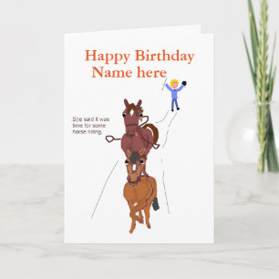 Graciosa tarjeta de chiste de caballo, cumpleaños