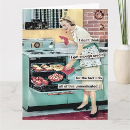 Graciosa tarjeta de cocina para ama de casa de los