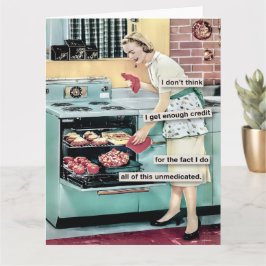 Graciosa tarjeta de cocina para ama de casa de los