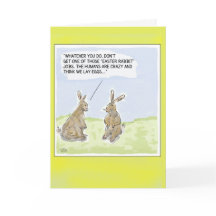 Graciosa tarjeta de conejos de Pascua Personalizad