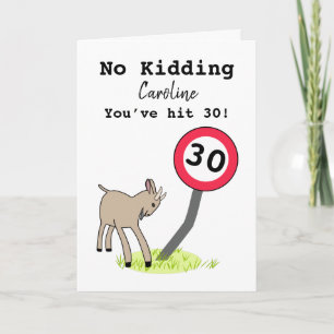 Graciosa tarjeta de cumpleaños 30