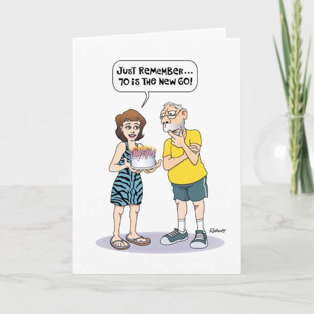 Graciosa tarjeta de cumpleaños 70 para hombres (Anverso)
