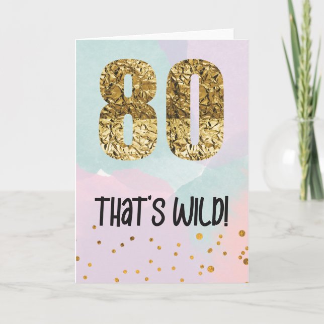 Graciosa tarjeta de cumpleaños 80. (Anverso)