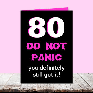Graciosa tarjeta de cumpleaños 80 para mujeres