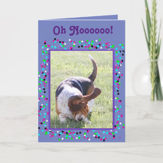 Graciosa tarjeta de cumpleaños Belada con Basset y