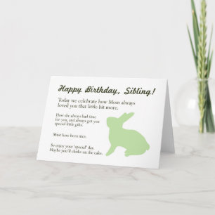 Graciosa tarjeta de cumpleaños Bunny para Hermano