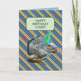 Graciosa tarjeta de cumpleaños con Iguana