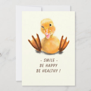 Graciosa tarjeta de cumpleaños con pato feliz - te