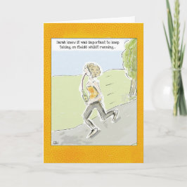 Graciosa tarjeta de cumpleaños: "Corriendo en el v