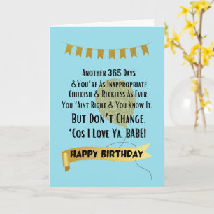 Graciosa tarjeta de cumpleaños de 365 días para se