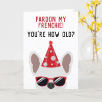 Graciosa tarjeta de cumpleaños de Bulldog francés