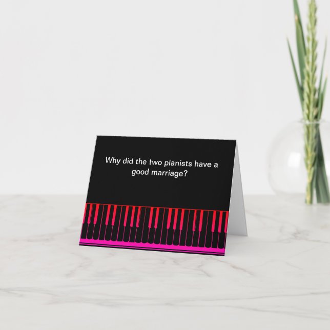 Graciosa tarjeta de cumpleaños de Chiste de piano (Anverso)