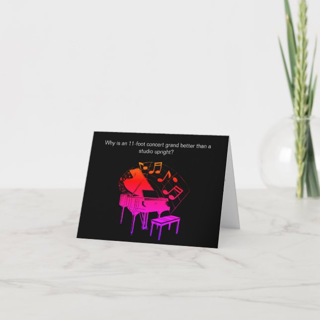 Graciosa tarjeta de cumpleaños de Chiste de piano (Anverso)