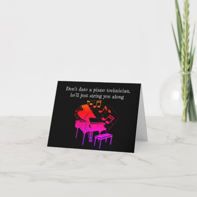 Graciosa tarjeta de cumpleaños de Chiste de piano (Anverso)