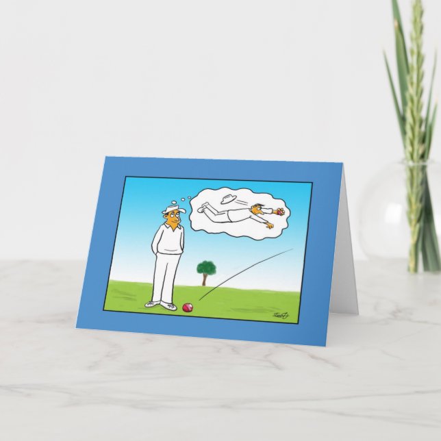 Graciosa tarjeta de cumpleaños de cricket (Anverso)