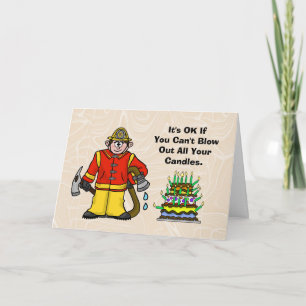 Graciosa tarjeta de cumpleaños de Fireman