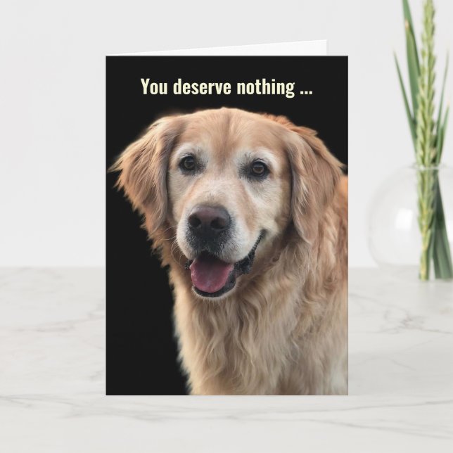 Graciosa tarjeta de cumpleaños de Golden Retriever (Anverso)
