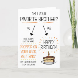 Graciosa tarjeta de cumpleaños de Hermano Favorito