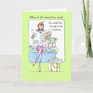 Graciosa tarjeta de cumpleaños de humor de mujer -
