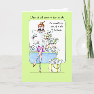 Graciosa tarjeta de cumpleaños de humor de mujer -