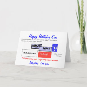 Graciosa tarjeta de cumpleaños de los hijos. ¿Eres