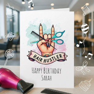Graciosa tarjeta de cumpleaños de peluquero para B