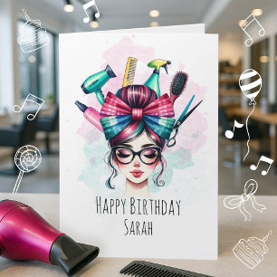 Graciosa tarjeta de cumpleaños de peluquero para H