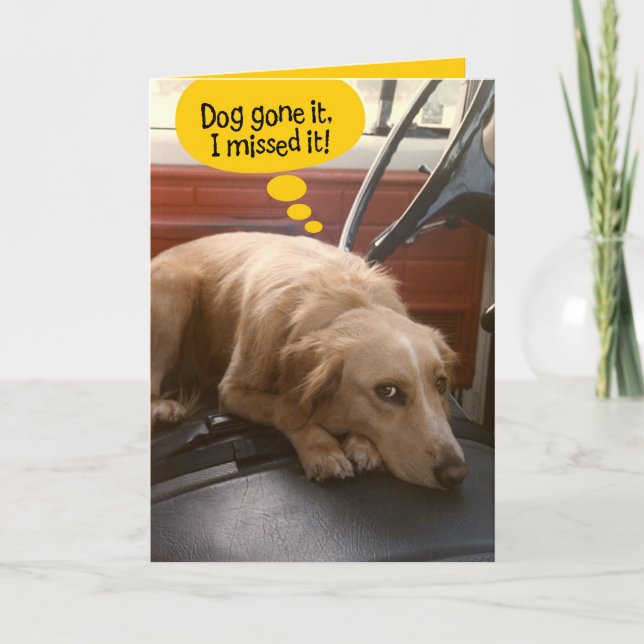 Graciosa tarjeta de cumpleaños de perro de raza mi (Anverso)