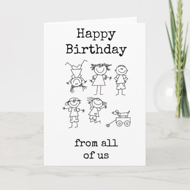 Graciosa tarjeta de cumpleaños de trabajo, de todo (Anverso)