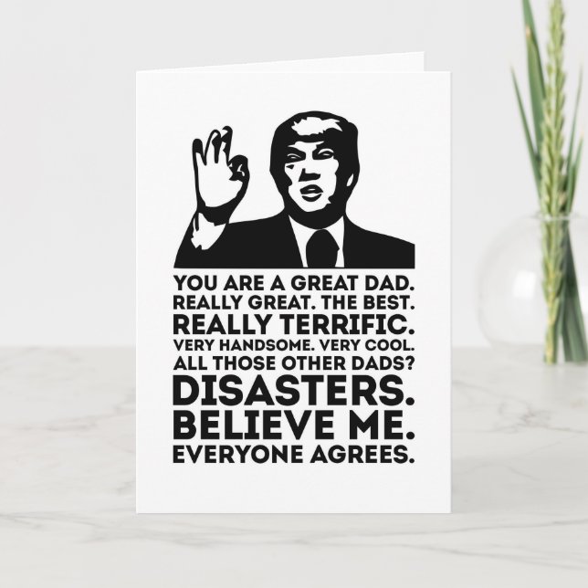 Graciosa tarjeta de cumpleaños de Trump para papá, (Anverso)