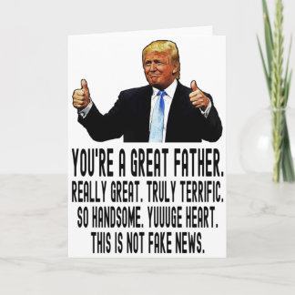 Graciosa tarjeta de cumpleaños de Trump para papá,