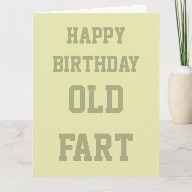 Graciosa tarjeta de cumpleaños de vejez de edad hu (Anverso)