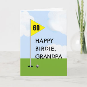 Graciosa tarjeta de cumpleaños del abuelo de golf