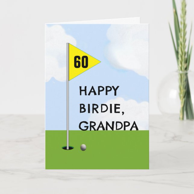 Graciosa tarjeta de cumpleaños del abuelo de golf (Anverso)