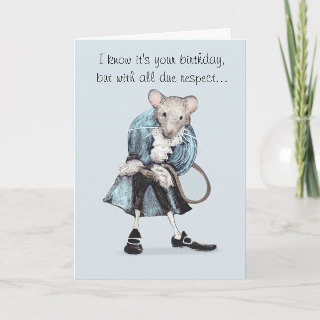 Graciosa tarjeta de cumpleaños del ratón (Anverso)