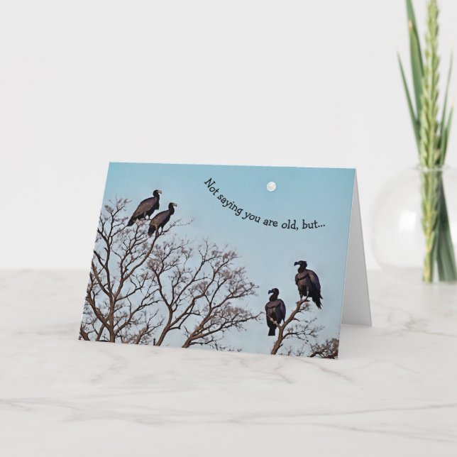 Graciosa tarjeta de cumpleaños del viejo tipo cute (Anverso)