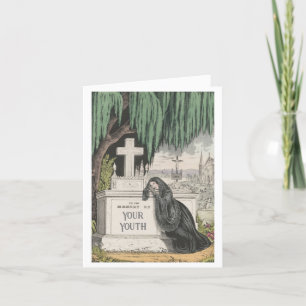 Graciosa tarjeta de cumpleaños "En memoria de tu j