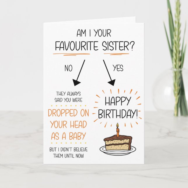 Graciosa tarjeta de cumpleaños favorita de la herm (Anverso)
