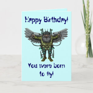 Graciosa tarjeta de cumpleaños feliz de un tipo vo